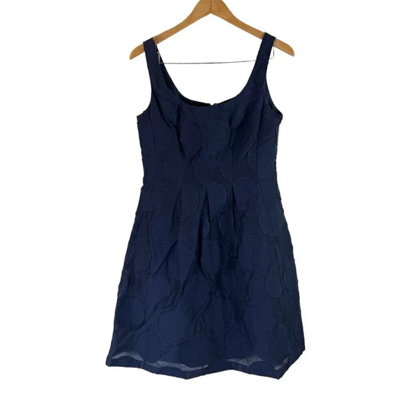 Nine West Knee Length A Line Dress Size 10 Circle Pattern Frayed Pockets Tank - Picture 1 of 8